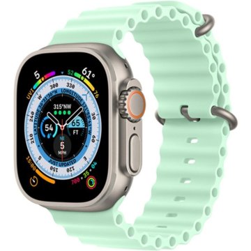 GS Silikonski pašček za Apple Watch 1/2/3/4/5/6/7/8/9/10/11/SE Ultra 1/2/3 42/44/45/46/49 mm, turkizen