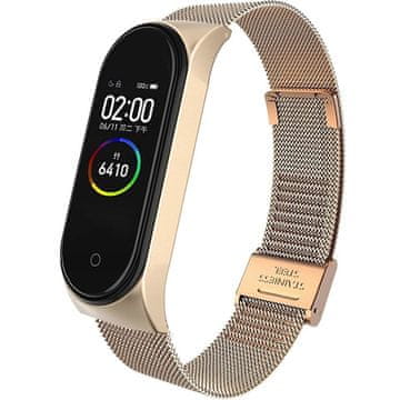 GS Milanski pašček za Xiaomi Mi Band 3 / Mi Band 4, roza zlat