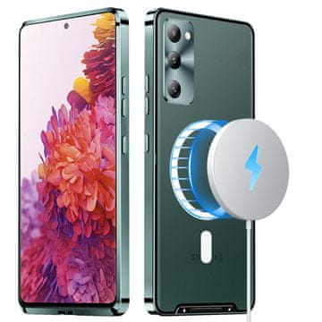 GS Zaščitni ovitek za kamero za Samsung Galaxy S20 FE, CamShield MagSafe, prozoren/zelen