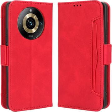 GS Realme 11 Pro 5G / Pro+ 5G preklopni ovitek, reža za kartico, rdeč