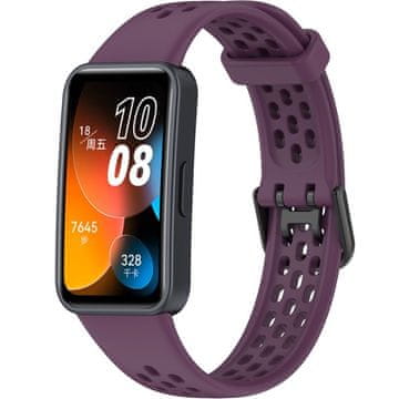 GS Silikonski pašček za Huawei Band 8 / Huawei Band 9 / Huawei Band 10, z luknjicami, vijoličen
