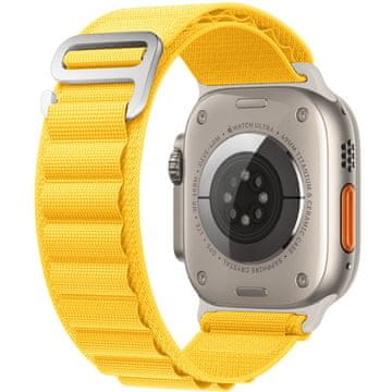 GS Najlonski pašček za Apple Watch 1/2/3/4/5/6/7/8/9/10/11/SE Ultra 1/2/3 42/44/45/46/49 mm, rumen
