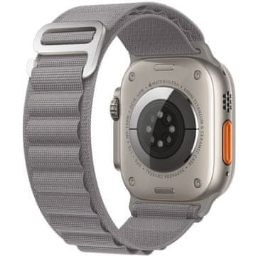 GS Najlonski pašček za Apple Watch 1/2/3/4/5/6/7/8/9/10/11/SE Ultra 1/2/3 42/44/45/46/49 mm, siv