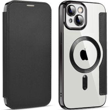 Overboard Ovitek za iPhone 13 z zapiranjem, RFID denarnica MagSafe z zaščito kamere, črn