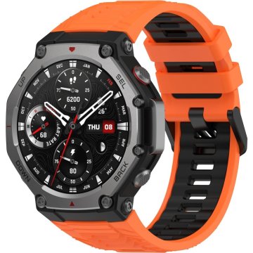 GS Silikonski pašček za Amazfit T-Rex 3, oranžen / črn