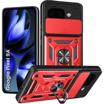 GS Oklepni ovitek za Google Pixel 9A, CamShield Slide, rdeč