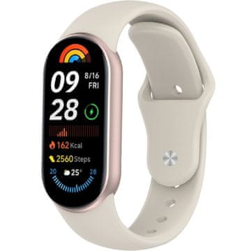 GS Silikonski pašček za Xiaomi Smart Band 10 / 9 / 8, bež