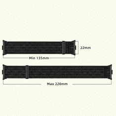 GS Najlonski pašček za Xiaomi Redmi Watch 6 / 5 / 4 / Smart Band 9 Pro / 8 Pro, črn