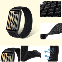 GS Najlonski pašček za Xiaomi Redmi Watch 6 / 5 / 4 / Smart Band 9 Pro / 8 Pro, črn