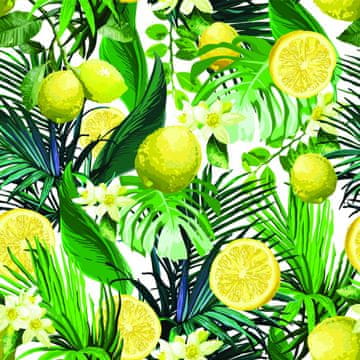 ZUNANJE DEKORATIVNE TKANINE OXFORD - Motiv limone na zelenih listih I DR165