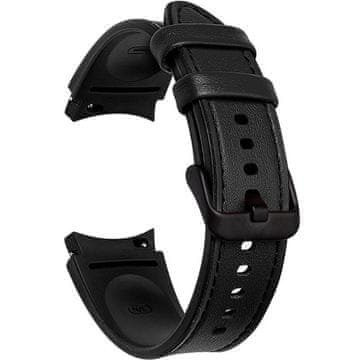 GS Usnjen pašček za Samsung Galaxy Watch 4/5/6/7/FE 40/42/43/44/45/46/47 mm, črne barve