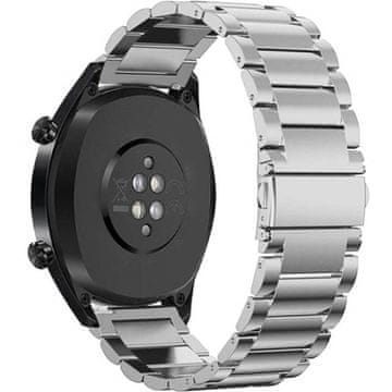 Overboard Zapestnica za Huawei Watch 2 3 4 5 GT GT2 GT3 GT4 GT5 PRO GT2e 2e 46MM 48MM srebrna