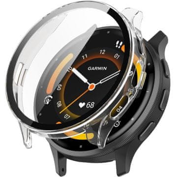 GS Ovitek 2 v 1 + kaljeno steklo za Garmin Venu 3S, prozoren