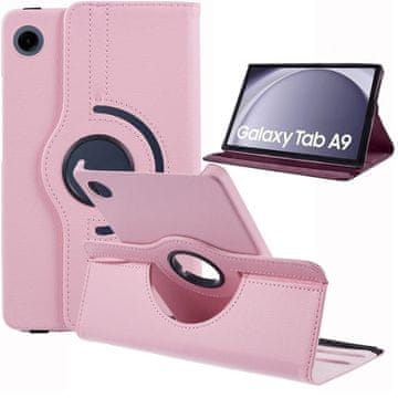 GS Ovitek za Samsung Galaxy Tab A11 / A9, 360-stopinjsko vrtenje, roza
