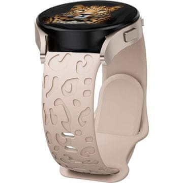 GS Univerzalni silikonski pašček 20 mm, leopardji vzorec, rjav
