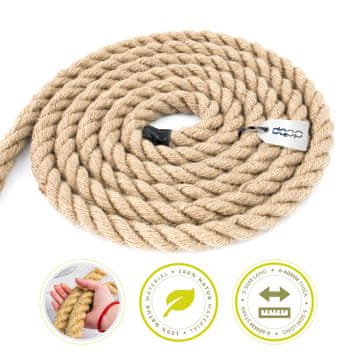 DQPP - JUTESEIL - 15m - 16mm Stark - Naturfasern Absperrseil Jute gedreht Tauziehen DIY Decoration