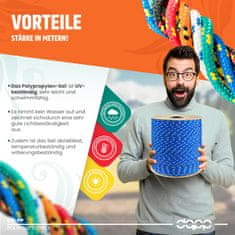 30m POLYPROPYLENSEIL 2mm WEIß Polypropylene Seil Tauwerk PP Flechtleine Textilseil geflochten