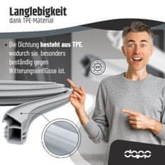 DQ-PP Stahlzargendichtung - Weiß - 1 Meter - TPE Gummi - KA-2 - Dichtungshöhe 16,5 mm Dichtungsbreite 13,8 mm - Türdichtung Türgummi für Stahlzarge Außentüren Wohnungstür