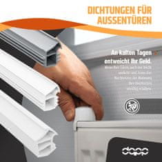 DQ-PP Stahlzargendichtung - Weiß - 1 Meter - TPE Gummi - KA-2 - Dichtungshöhe 16,5 mm Dichtungsbreite 13,8 mm - Türdichtung Türgummi für Stahlzarge Außentüren Wohnungstür