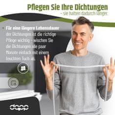 DQ-PP Stahlzargendichtung - Weiß - 1 Meter - TPE Gummi - KA-2 - Dichtungshöhe 16,5 mm Dichtungsbreite 13,8 mm - Türdichtung Türgummi für Stahlzarge Außentüren Wohnungstür