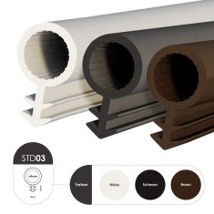 DQ-PP SCHLAUCHDICHTUNG - weiss - 90 Meter - TPE Gummi - STD-03 - Schlauchdurchmesser: 8 mm - Nutbreite: 3 mm - Zimmertürdichtung Gummidichtug Zargendichtung Dichtprofil