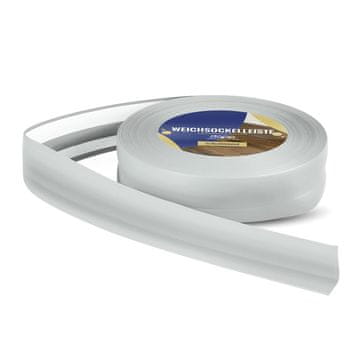 DQ-PP WEICHSOCKELLEISTE | 15m | grau | 32x23mm | PVC | selbstklebend | Knickwinkel Fussleisten Gummileiste Sockelleiste Winkelprofil Abschlussleiste Bodenleiste