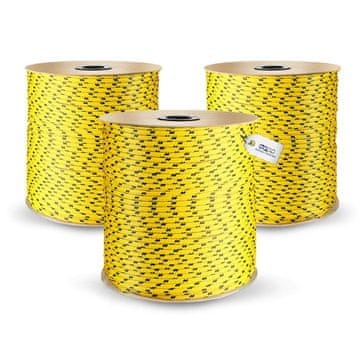 50m POLYPROPYLENSEIL 5mm GELB Traglast bis 244 kg Flechtleine Textilseil Leine Schnur Rope Kunststoffseil Polyseil geflochten