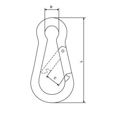 5 Stück Karabiner Haken 4mm feuerwehr Karabiner Haken | Stahl C15, pocinkana izvedba DIN 5299 C | Seilzubehör Zubehör Seil Drahtseil Zubehörteile | DQ-PP
