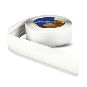 DQ-PP WEICHSOCKELLEISTE | 15m | Weiss | 50x15 mm | PVC | selbstklebend | Knickwinkel Fussleisten Gummileiste Sockelleiste Winkelprofil Abschlussleiste Bodenleiste