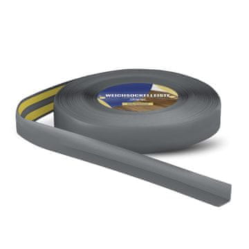 DQ-PP WEICHSOCKELLEISTE | 5m | grafit | 18x18 mm | PVC | selbstklebend | Knickwinkel Fussleisten Gummileiste Sockelleiste Winkelprofil Abschlussleiste Bodenleiste