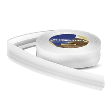 DQ-PP WEICHSOCKELLEISTE | 10m | Weiss | 32x23mm | PVC | selbstklebend | Knickwinkel Fussleisten Gummileiste Sockelleiste Winkelprofil Abschlussleiste Bodenleiste