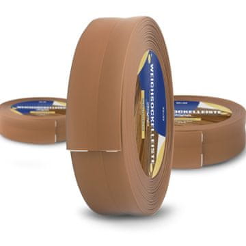 DQ-PP WEICHSOCKELLEISTE | 5m | bernstein | 32x23mm | PVC | selbstklebend | Knickwinkel Fussleisten Gummileiste Sockelleiste Winkelprofil Abschlussleiste Bodenleiste