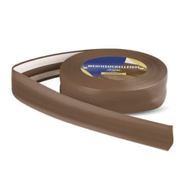 DQ-PP WEICHSOCKELLEISTE | 5m | dunkelbraun | 32x23mm | PVC | selbstklebend | Knickwinkel Fussleisten Gummileiste Sockelleiste Winkelprofil Abschlussleiste Bodenleiste