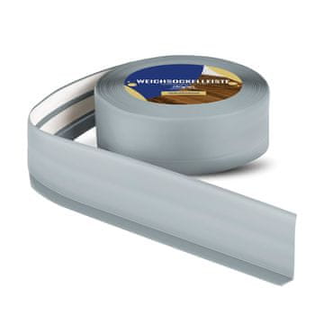 DQ-PP WEICHSOCKELLEISTE | 15m | ashgrau | 50x15 mm | PVC | selbstklebend | Knickwinkel Fussleisten Gummileiste Sockelleiste Winkelprofil Abschlussleiste Bodenleiste