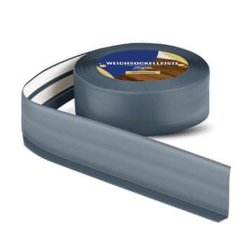 DQ-PP WEICHSOCKELLEISTE | 25m | grafit | 50x15 mm | PVC | selbstklebend | Knickwinkel Fussleisten Gummileiste Sockelleiste Winkelprofil Abschlussleiste Bodenleiste