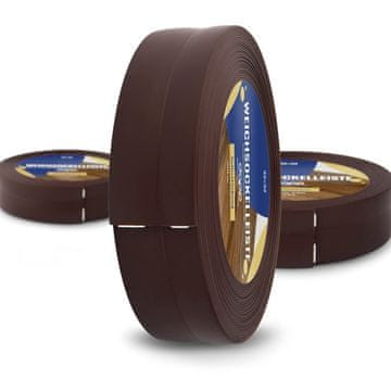 DQ-PP WEICHSOCKELLEISTE | 25m | čokolada | 32x23mm | PVC | selbstklebend | Knickwinkel Fussleisten Gummileiste Sockelleiste Winkelprofil Abschlussleiste Bodenleiste
