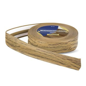 DQ-PP WEICHSOCKELLEISTE | 5m | eiche | 32x23mm | PVC | selbstklebend | Knickwinkel Fussleisten Gummileiste Sockelleiste Winkelprofil Abschlussleiste Bodenleiste