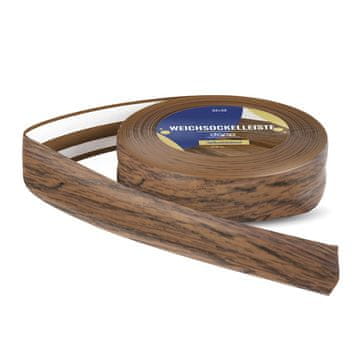 DQ-PP WEICHSOCKELLEISTE | 5m | eiche rustikalno | 32x23mm | PVC | selbstklebend | Knickwinkel Fussleisten Gummileiste Sockelleiste Winkelprofil Abschlussleiste Bodenleiste