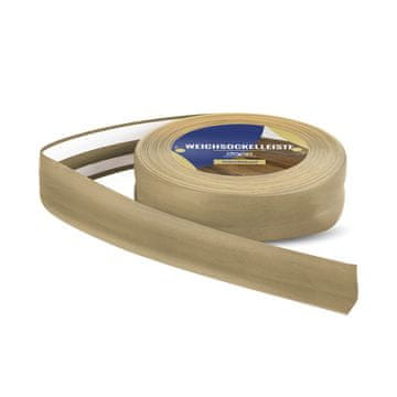 DQ-PP WEICHSOCKELLEISTE | 5m | teakbaum | 32x23mm | PVC | selbstklebend | Knickwinkel Fussleisten Gummileiste Sockelleiste Winkelprofil Abschlussleiste Bodenleiste