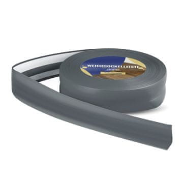 DQ-PP WEICHSOCKELLEISTE | 5m | grafit | 32x23mm | PVC | selbstklebend | Knickwinkel Fussleisten Gummileiste Sockelleiste Winkelprofil Abschlussleiste Bodenleiste