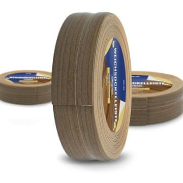 DQ-PP WEICHSOCKELLEISTE | 25m | nuss | 32x23mm | PVC | selbstklebend | Knickwinkel Fussleisten Gummileiste Sockelleiste Winkelprofil Abschlussleiste Bodenleiste