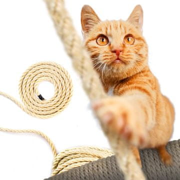 DQ-PP SISALSEIL | 50 m | 8 mm močan | Naravna šipa iz sisala za Kratzbaum Katzenbaum | Kratzseil DIY Fuer Katzen Ersatzteile