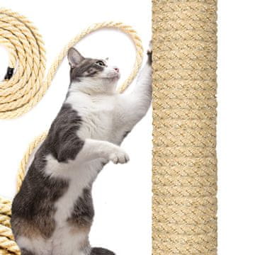DQ-PP SISALSEIL | 50 m | 10 mm čist | Naravna šipa iz sisala za Kratzbaum Katzenbaum | Kratzseil DIY Fuer Katzen Ersatzteile