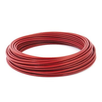 15m DRAHTSEIL v PVC 2/4mm ROT verzinkt Stahlseil Seil Draht Stahl