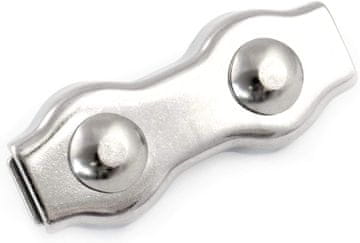 20 x 4 mm DUPLEX SEILKLEMME rostfreies Metall V4A 1.4401 AISI 316, Doppelsattel Klammer zur Befestigung der losten Enden von Drahtseilen, Juteseilen und Polypropylenseilen, [DQ-PP]