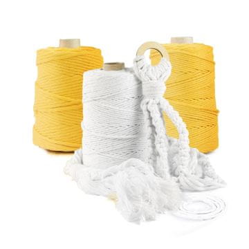 DQPP | Premium MACRAMEE GARN | 100m | 5 mm | Gelb | 100% Baumwolle | Kordel Natur | Baumwollgarn Baumwollseil | DIY ročna dekoracija