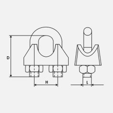 x SEILKLEMME BÜGEFORM 19/20mm verzinkt Drahtseilklemme Stahlseil Seil Draht Stahl Drahtseil