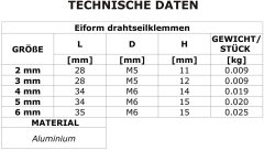 3mm EIFORM SEILKLEMME verzinkt, Oval Drahtseil Klammer Stahl galvanisch [DQ-PP]