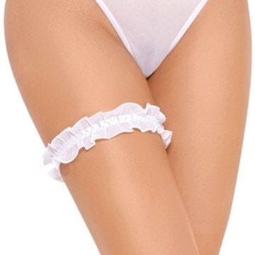 Bela podvezica, okrašena s kubičnim cirkonom SoftLine 7406 SL (univerzalna)