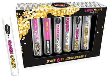 BG Komplet 6 kozarcev v epruveti za dekliščino Ladies Night 60 ml